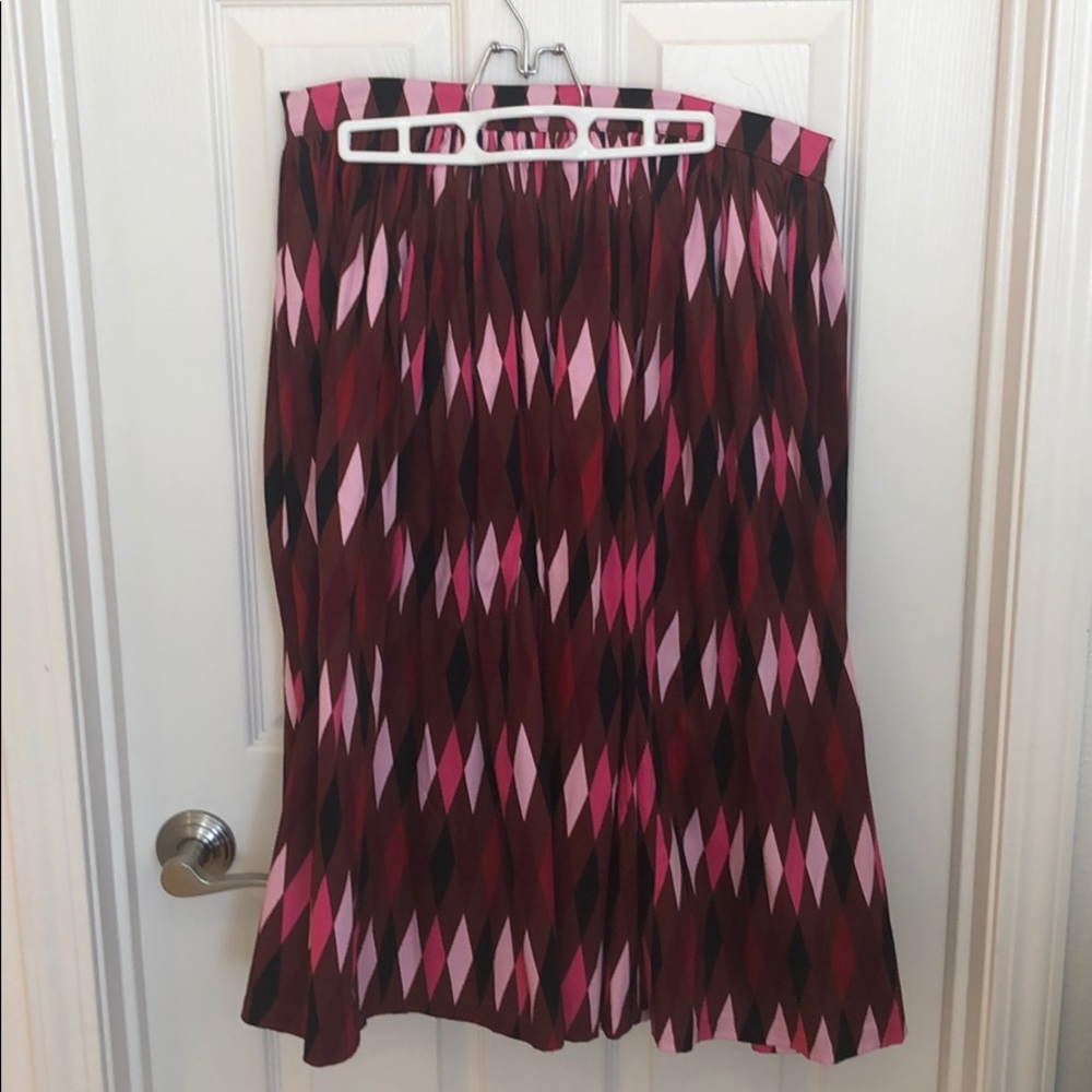 EUC Pinup Girl Clothing red/pink harlequin skirt